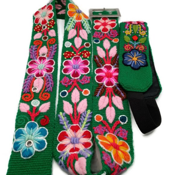 Accessories | Set Of Belt With Hand Embroidered Headband 